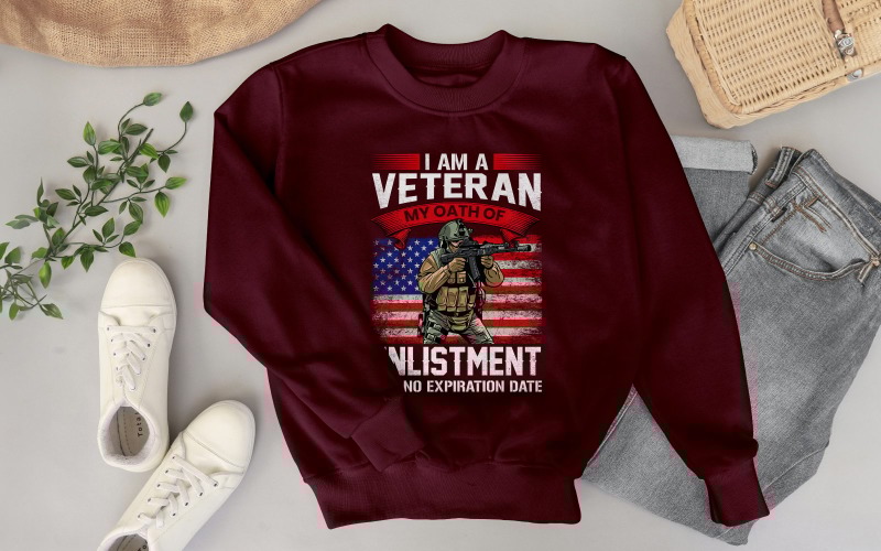 I Am A Veteran My Oath Of Enlistment Has No Expiry Date Military T Shirt Design Digital Download T-shirt