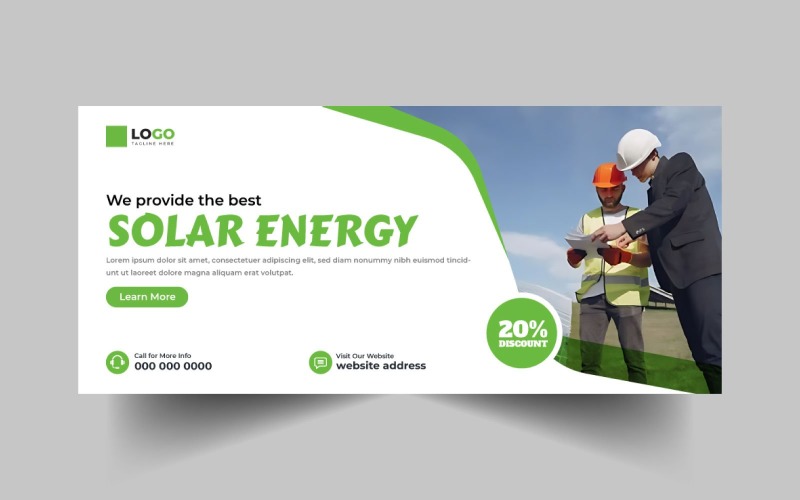 Solar Energy Facebook Cover Banner Template Ver-10 Social Media