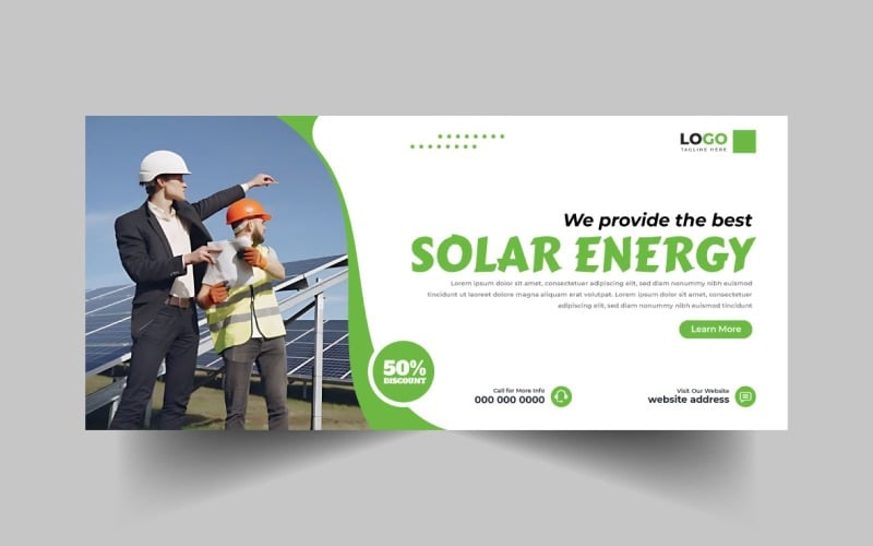 Solar Energy Facebook Cover Banner Template Ver-7 Social Media