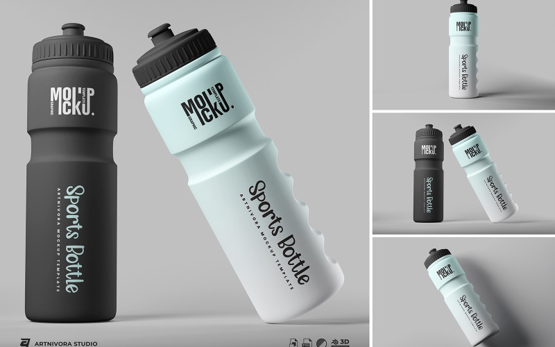 Sport Bottle Mockup Sets Design 631 Product Mockup