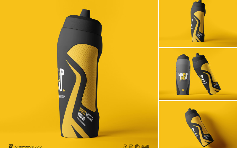 Sport Bottle Mockup Sets Design Product Mockup