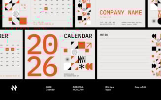 Minimalist Grid Calendar Template