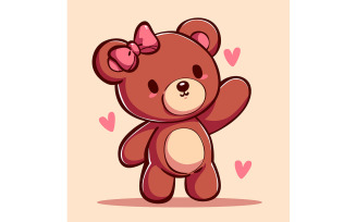 Cartoon Style Teddy Bear (flat design)