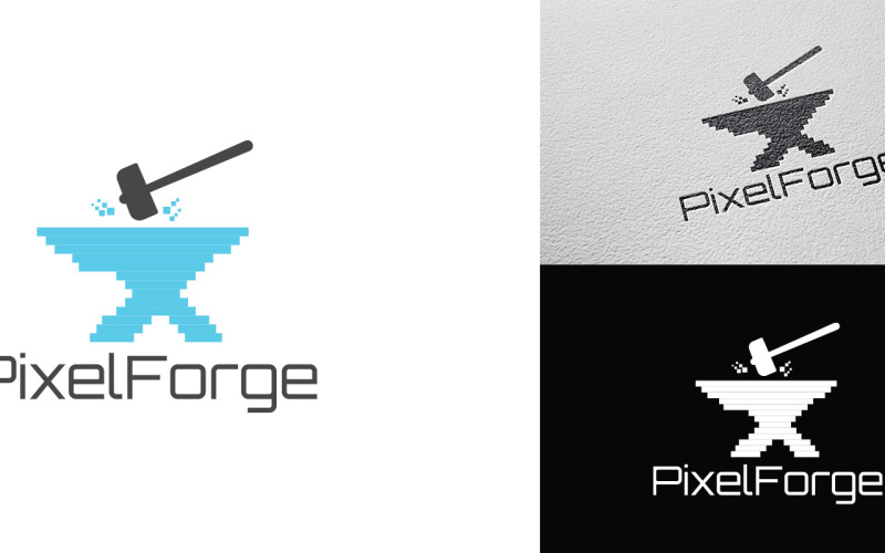 Digital Creativity & Tech Anvil Logo Design Logo Template