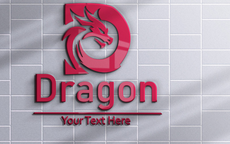Dragon logo design with letter Logo Template