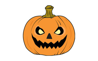Halloween Pumpkin Flat Vector Illustration