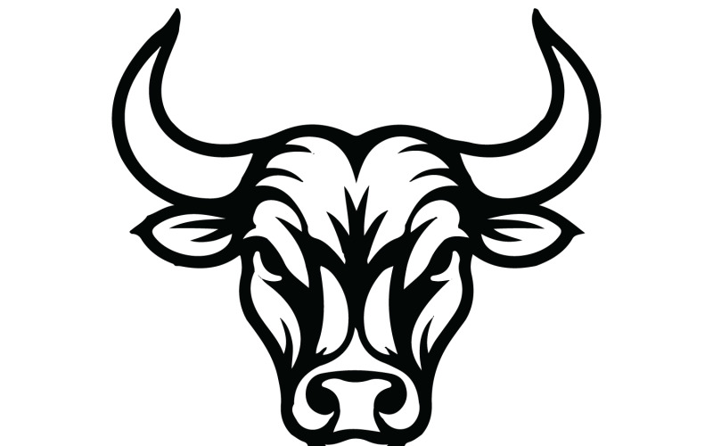 Minimalist logo design featuring bull face Illustration