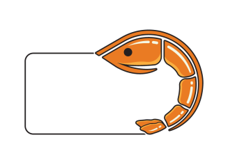 Minimalist Shrimp Logo Template Design