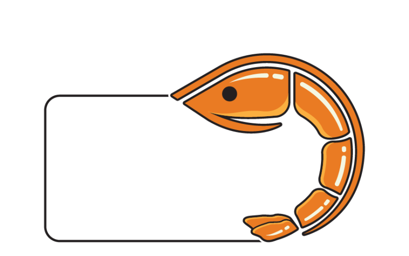 Minimalist Shrimp Logo Template Design