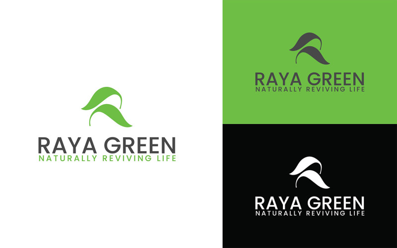 R & Leaf Logo Design – Eco, Organic, and Sustainable Branding Logo Template