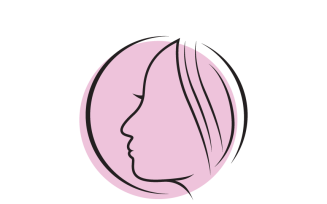 Woman Face Line Logo Template