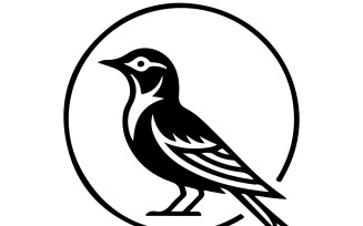A minimalist logo design for a bird