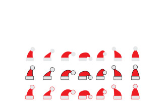 Festive Santa Hat Vector Collection: Christmas Design Elements