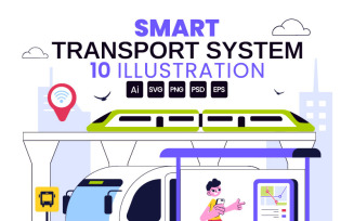 10 Smart Public Transport System Illustration