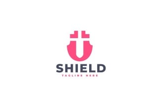 Shield Sword Logo Template Design