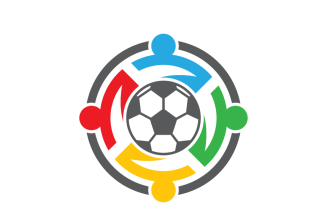Soccer Ball and Teamwork Logo