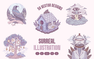 Surreal Illustration Art Set