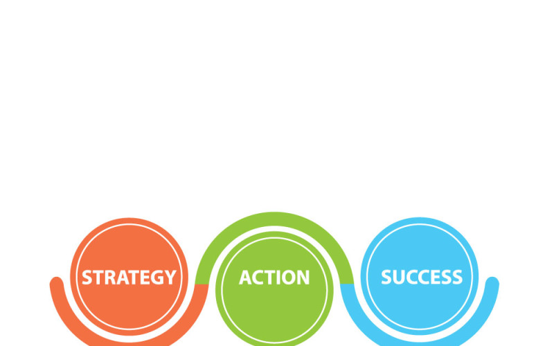 Three-Step Circular Process Diagram Infographic Template Infographic Element