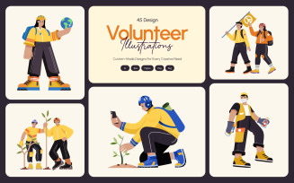 Volunteer Illustration Art Set