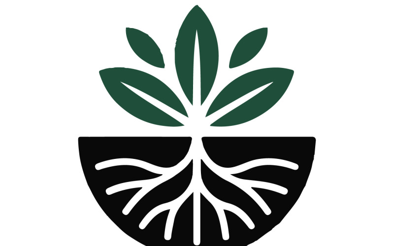 A minimalist logo design featuring plants Illustration