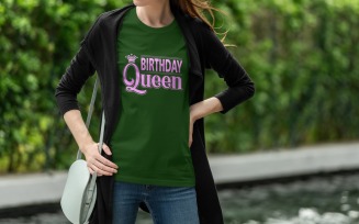 Birthday Queen T Shirt Design Digital Download Party Graphic For Girls
