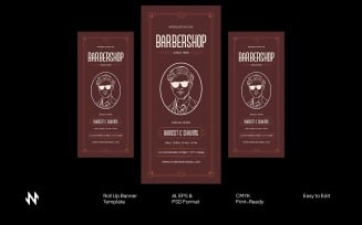 Brown Vintage Barbershop Banner