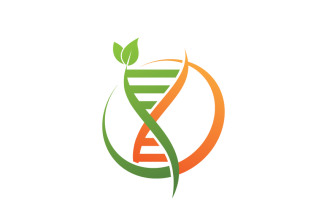 DNA Helix and Leaf Logo Design