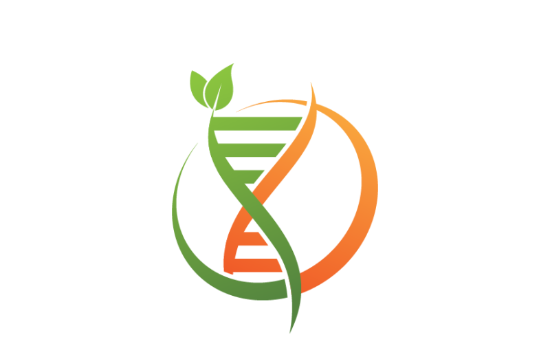 DNA Helix and Leaf Logo Design Logo Template