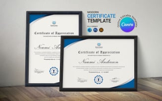 Editable Award Certificate Design in MS Word & Canva | Printable Professional Certificate