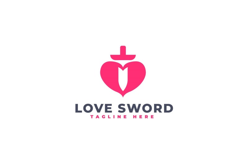 Love Sword Logo Template Design