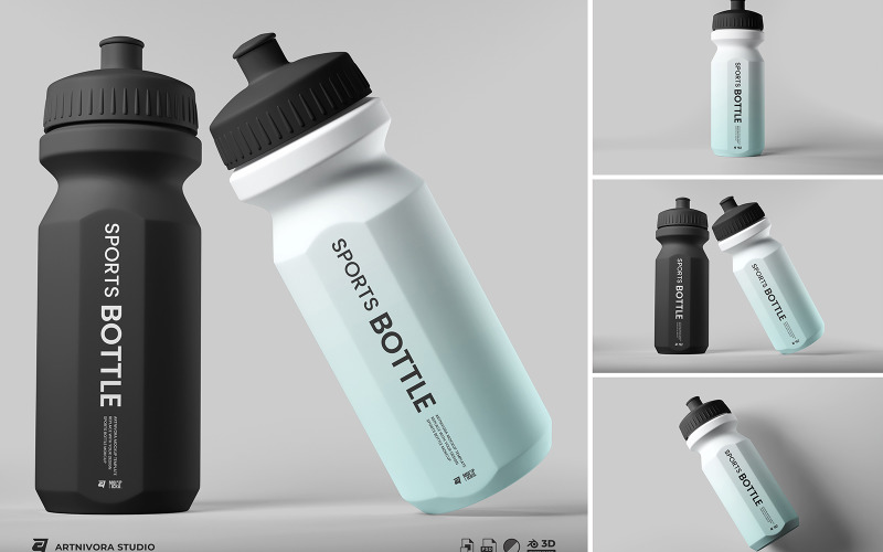 Sport Bottle Mockup Sets Design 741 Product Mockup
