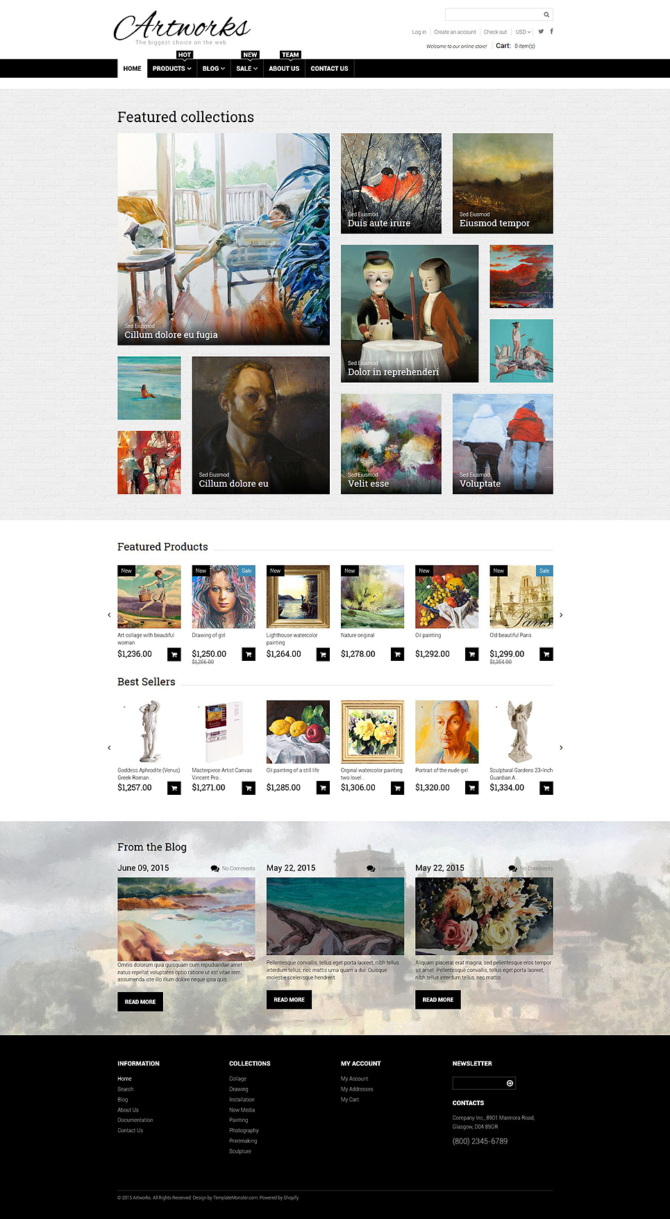 Art Web Responsive Shopify Theme New Screenshots BIG
