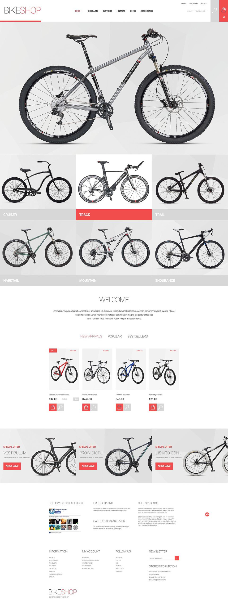 BikeShop PrestaShop Theme New Screenshots BIG