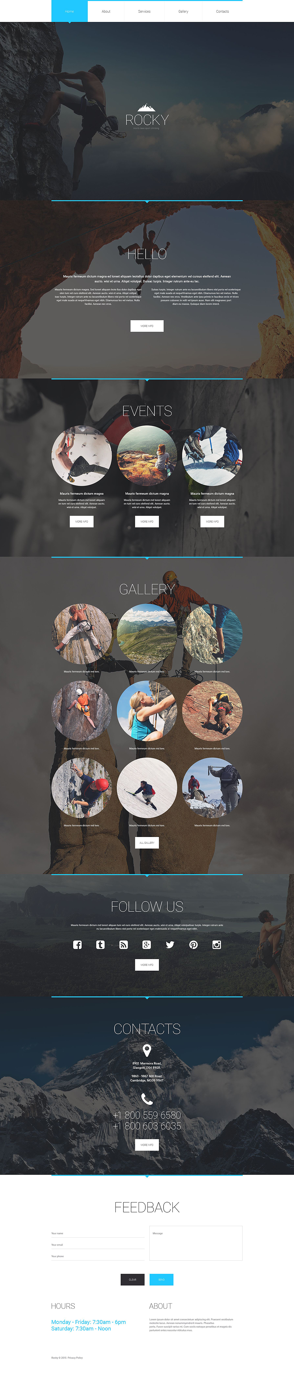 Climbing Responsive Website Template New Screenshots BIG