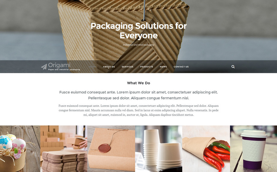 Packaging Website Template