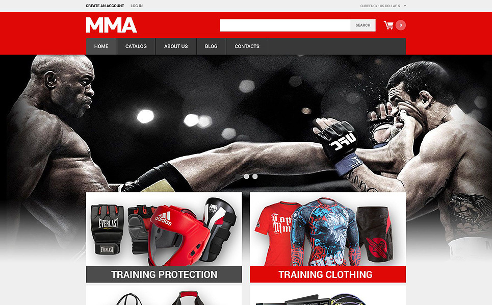 Martial Arts Responsive VirtueMart Template 54780