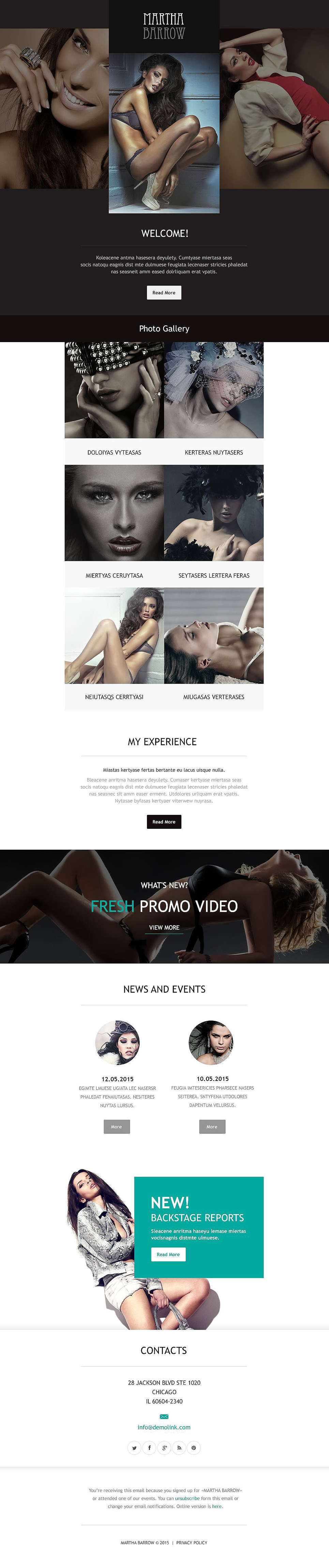 Model Agency Responsive Newsletter Template New Screenshots BIG