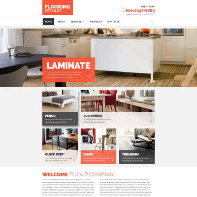 Modèle Web adaptatif pour site de revêtements de sol #54725
