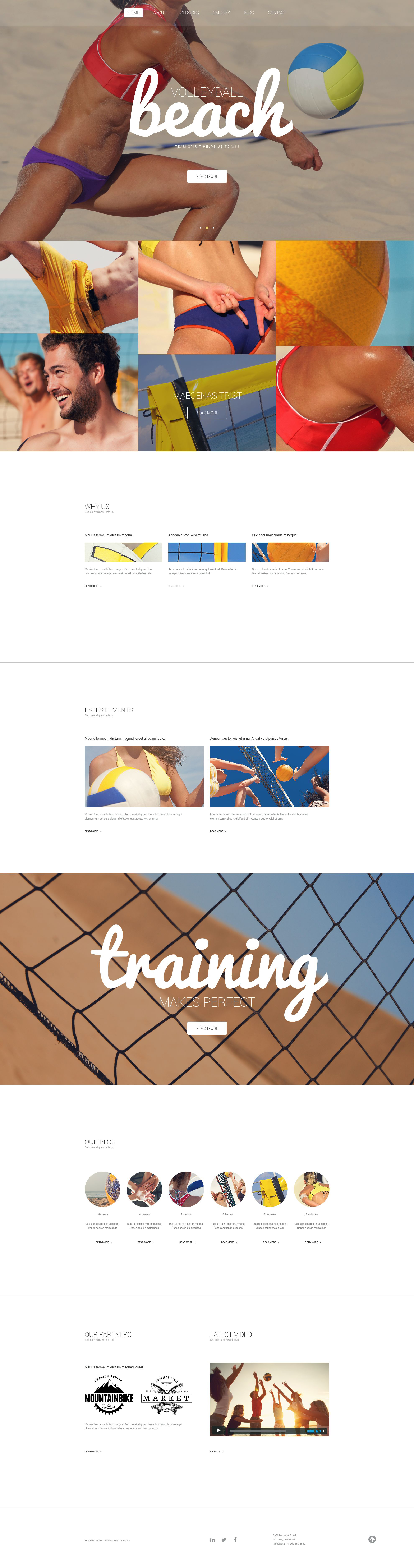 Modello WordPress Responsive #54788 "Beach Volleyball Club"