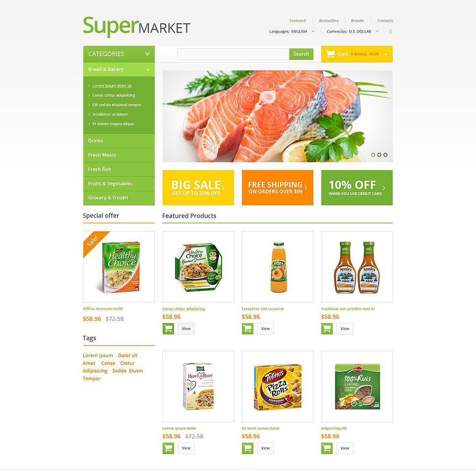Online Supermarket osCommerce Template Big Screenshot Online Supermarket OsCommerce Template New Screenshots BIG