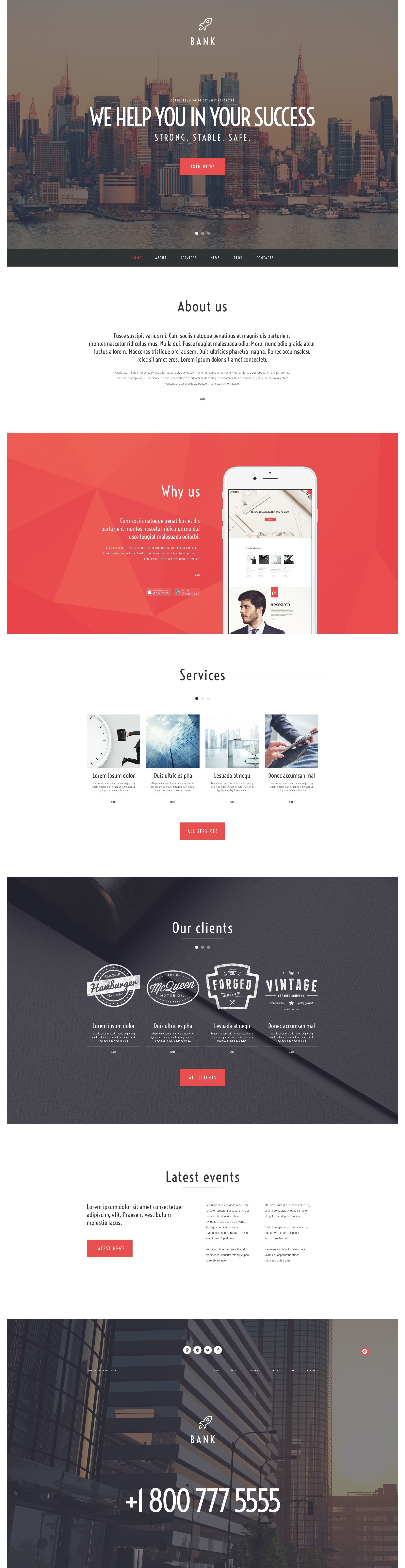 Responsivt Bank WordPress-tema #54732