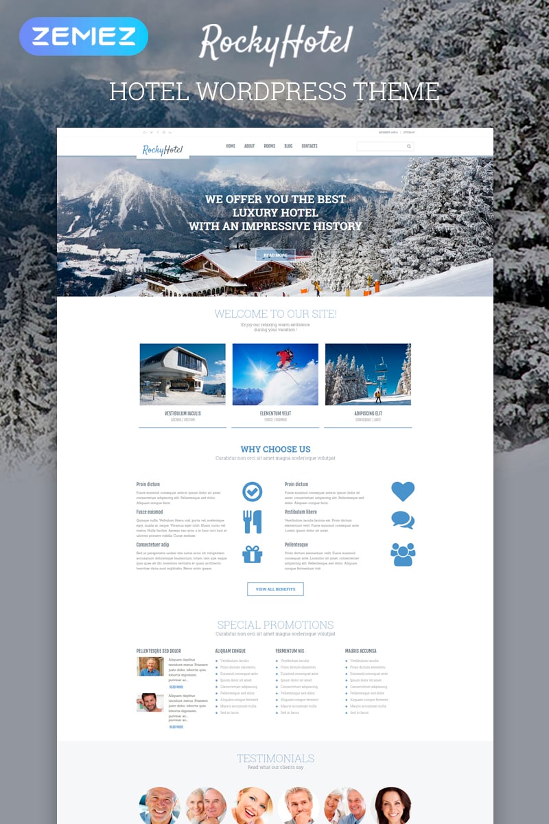 Tema De WordPress "Rocky Hotel" #54792