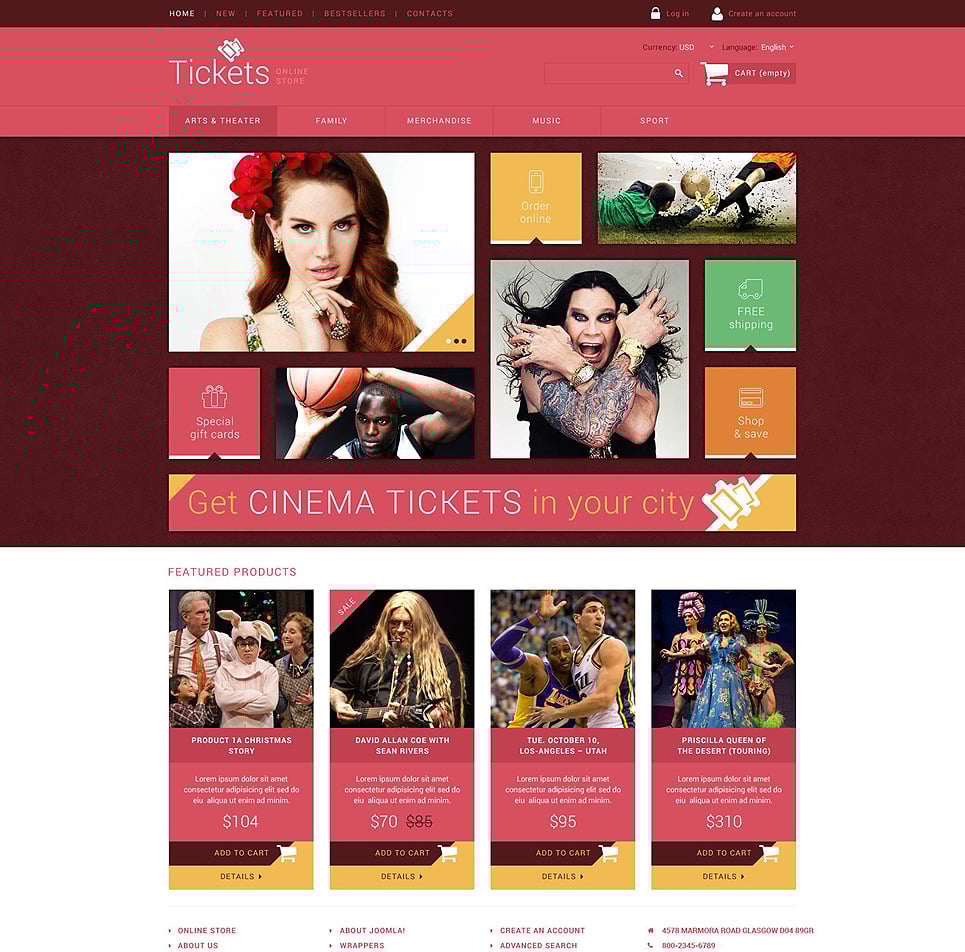 Tickets Website osCommerce Template Big Screenshot Tickets Website OsCommerce Template New Screenshots BIG