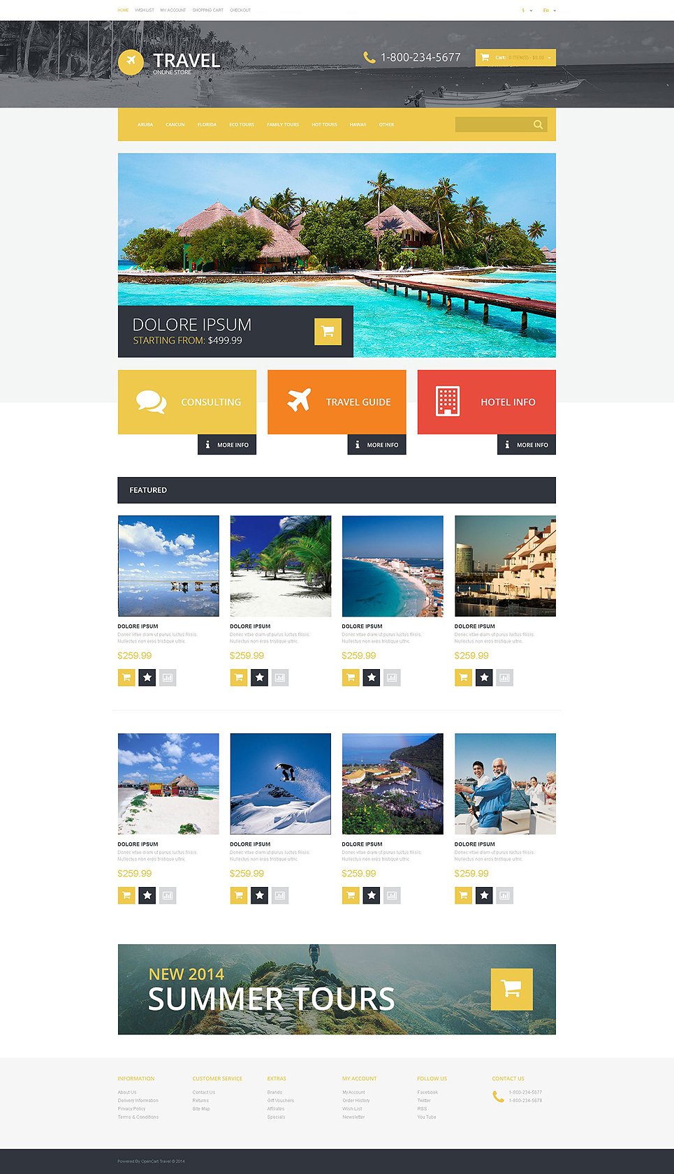 Travel Agency Responsive OpenCart Template New Screenshots BIG