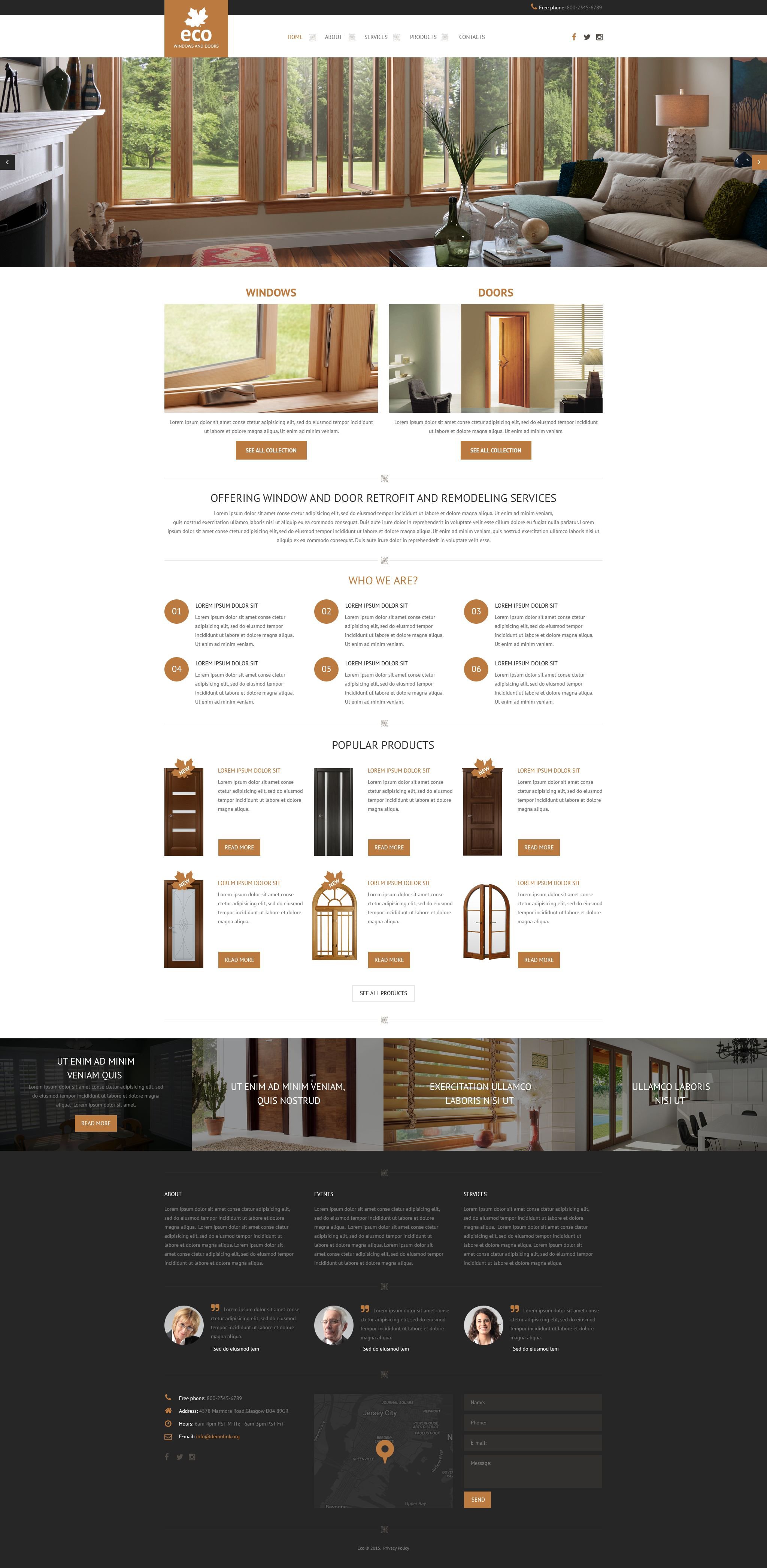 Windows & Doors Responsive Website Template 54709