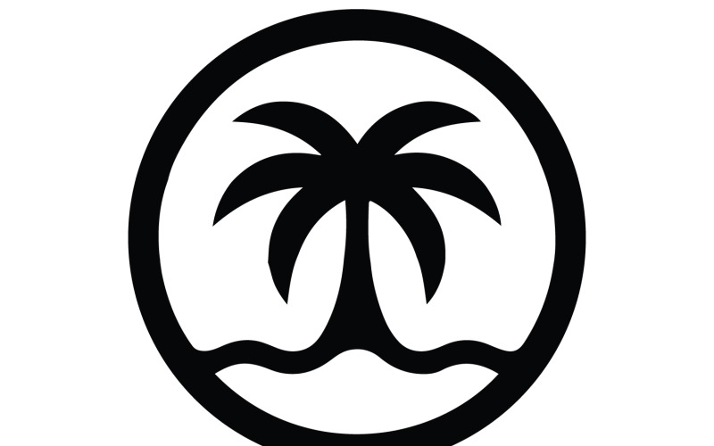 A logo design black silhouette of a palm tree Illustration