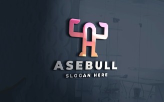 Bull and Letter A Logo Template