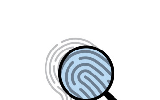 Digital Identity Verification Concept with Fingerprint Magnifying Glass