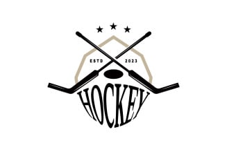 Hockey Logo Design Sports Game Template V2