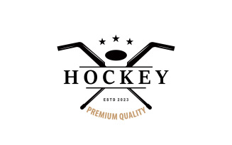 Hockey Logo Design Sports Game Template V3